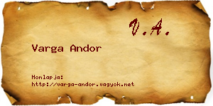 Varga Andor névjegykártya