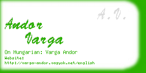 andor varga business card